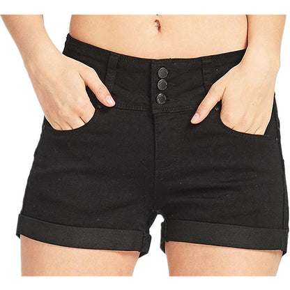 Waist-tight Denim Elastic Color Cloth Women Shorts Hot Pants