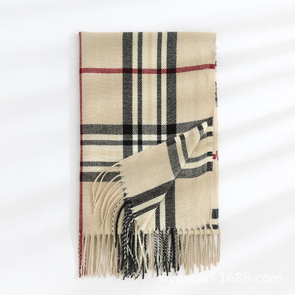 Fashion Classic Plaid Cashmere Women Scarf