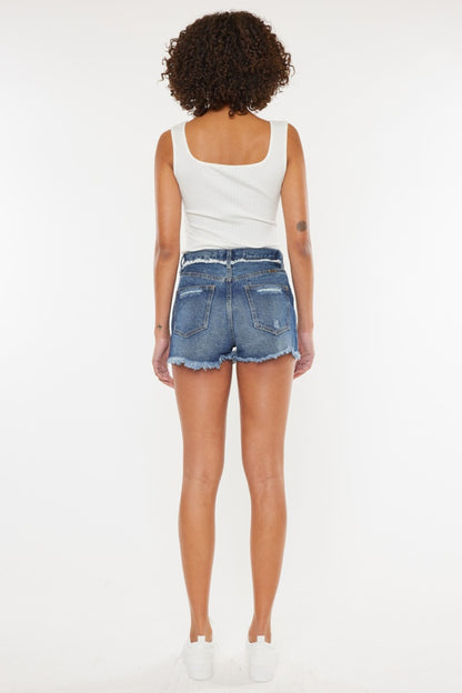 Kancan Distressed Button Fly Denim Women Shorts