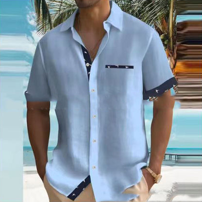 Summer New Style Men's Clothing Shirt Leisure Lapel Fashion Printing