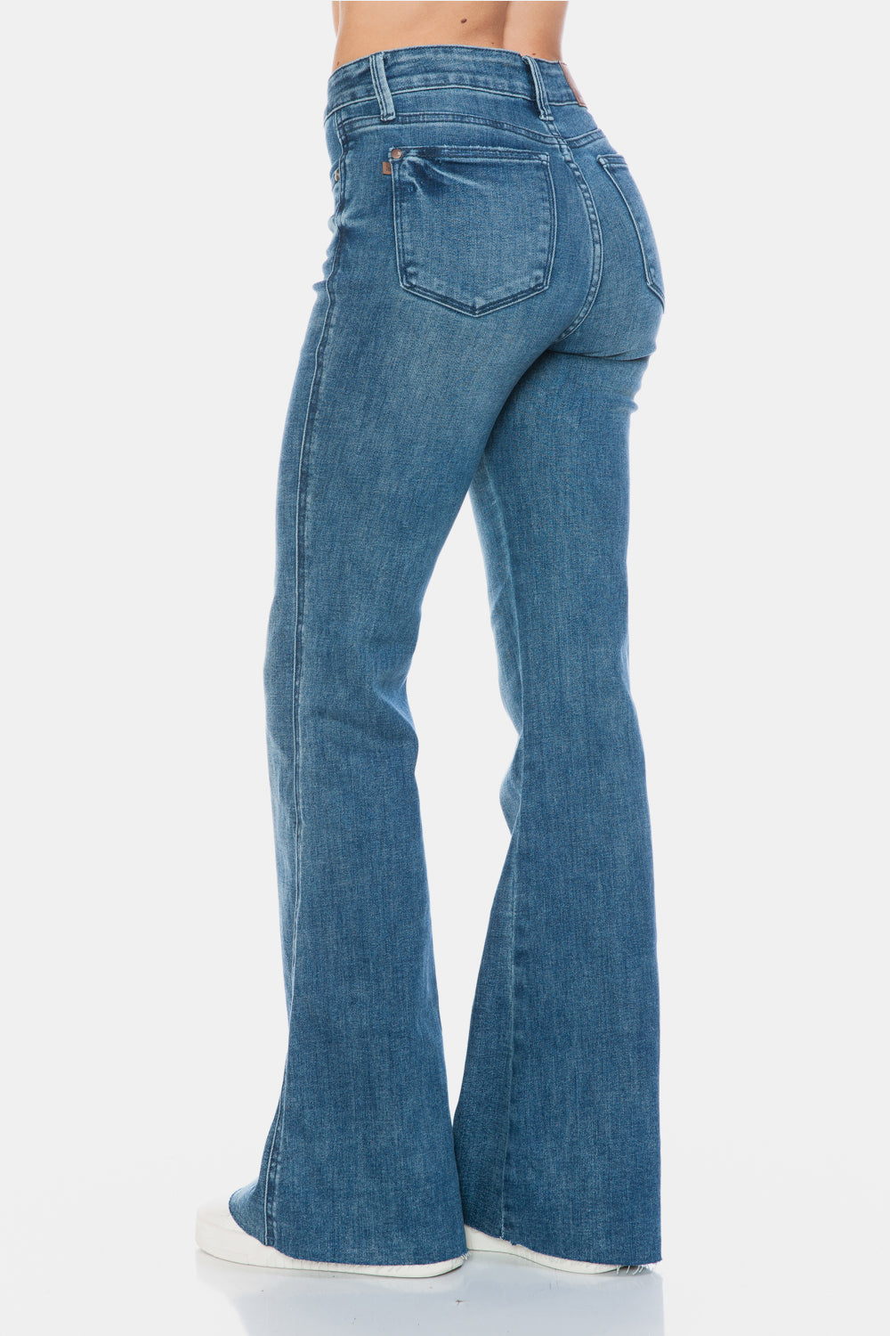 Judy Blue Full Size Tummy Control Cut Hem Flare Women Jeans