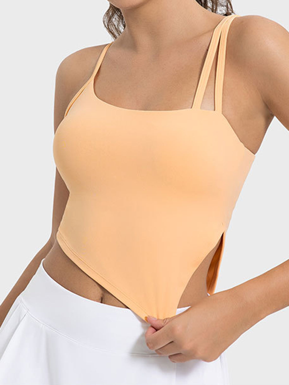 Millennia Slit Asymmetrical Neck Active Women Cami