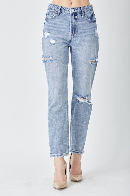 RISEN Distressed Slim Cropped Women Jeans