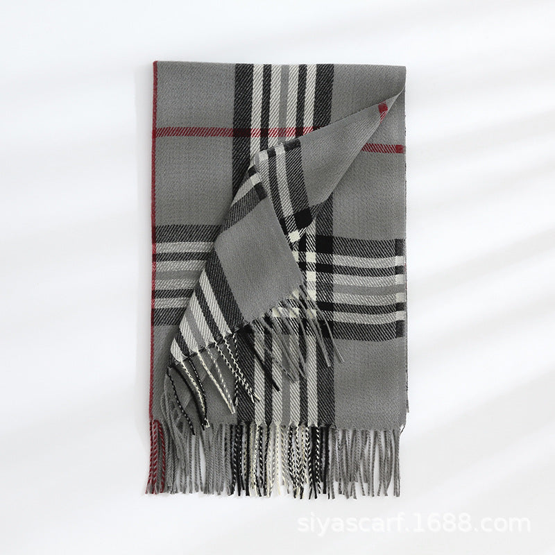 Fashion Classic Plaid Cashmere Women Scarf