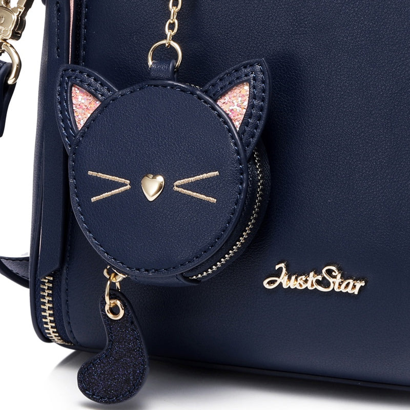 Just Star Embroidered Cat lady handbag