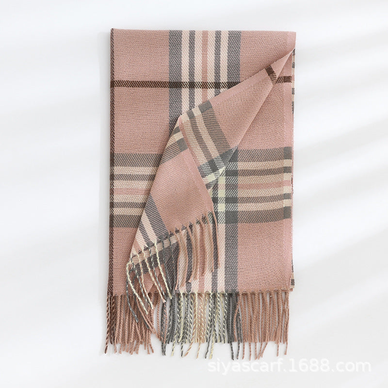 Fashion Classic Plaid Cashmere Women Scarf