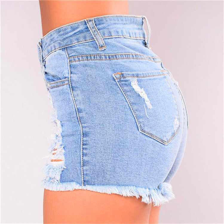 Summer New Style Female Ripped All-Match Denim Women Shorts