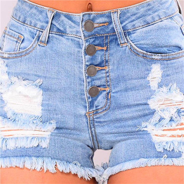 Summer New Style Female Ripped All-Match Denim Women Shorts