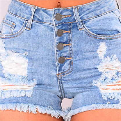 Summer New Style Female Ripped All-Match Denim Women Shorts