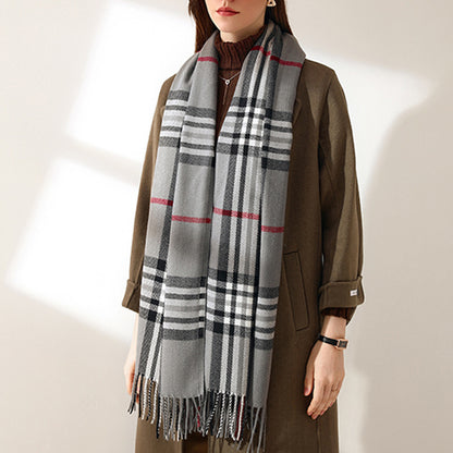 Fashion Classic Plaid Cashmere Women Scarf