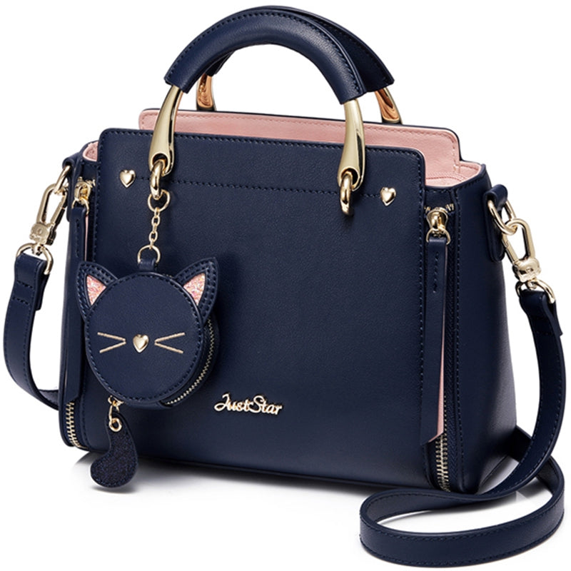 Just Star Embroidered Cat lady handbag