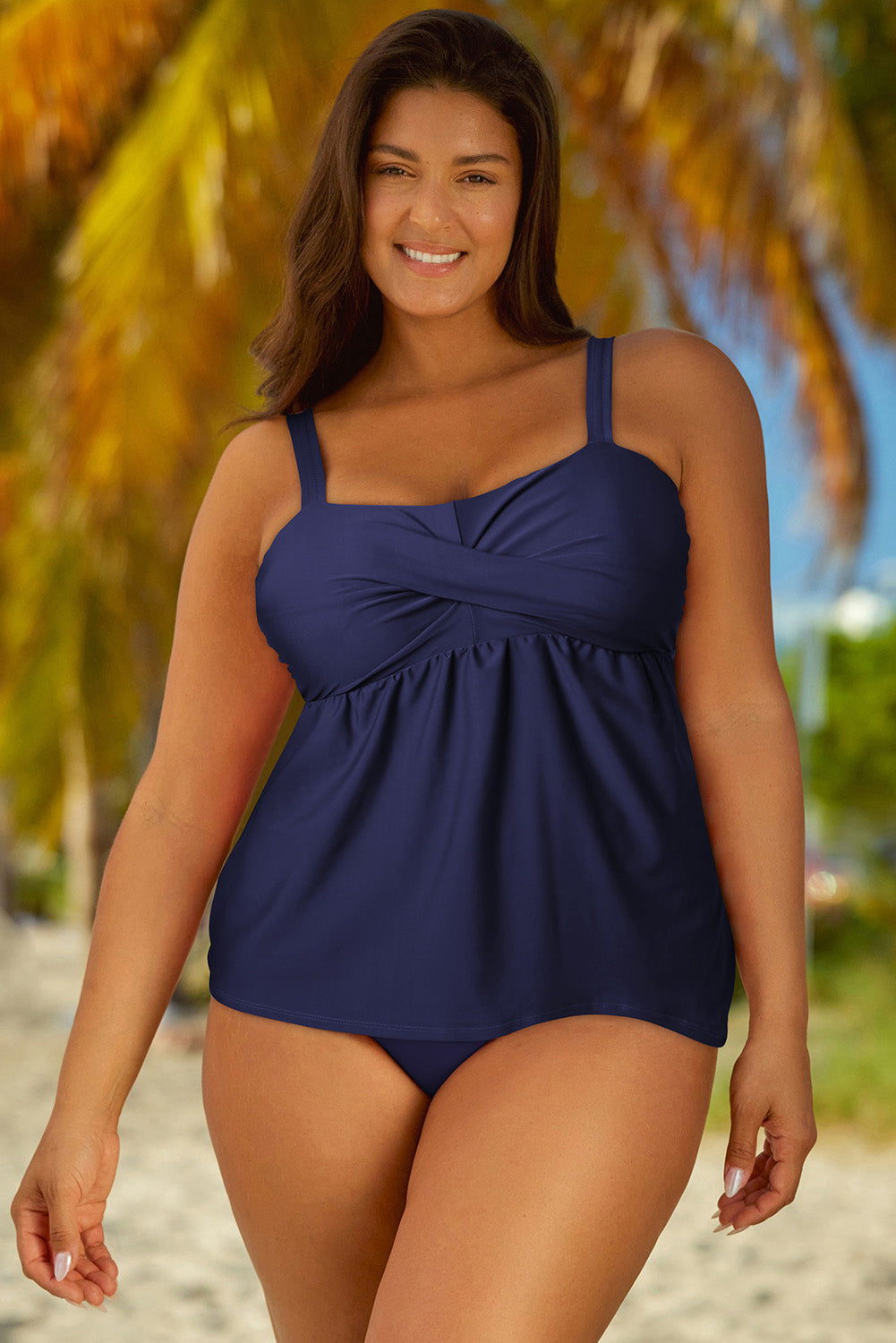 Full Size Adjustable Strap Women Tankini Set