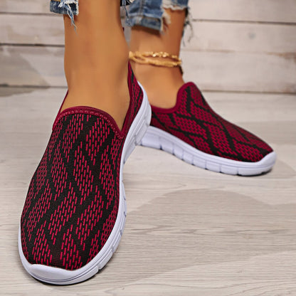 Round Toe Flat Sneakers Women Slip-Ons