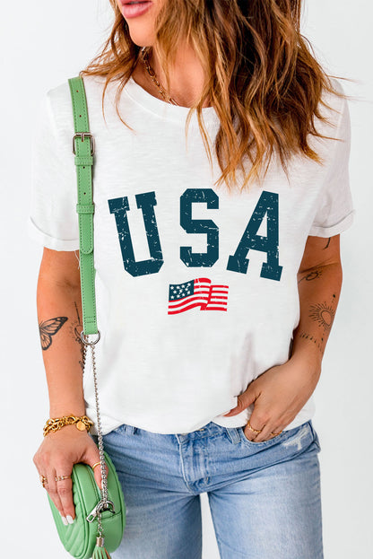 SYNZ USA Round Neck Short Sleeve Women T-Shirt