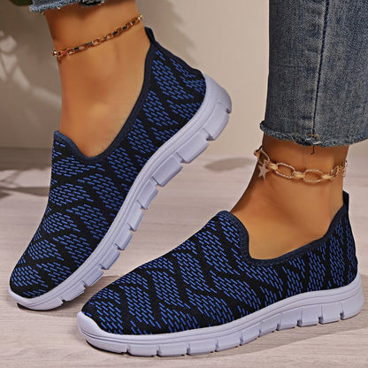 Round Toe Flat Sneakers Women Slip-Ons