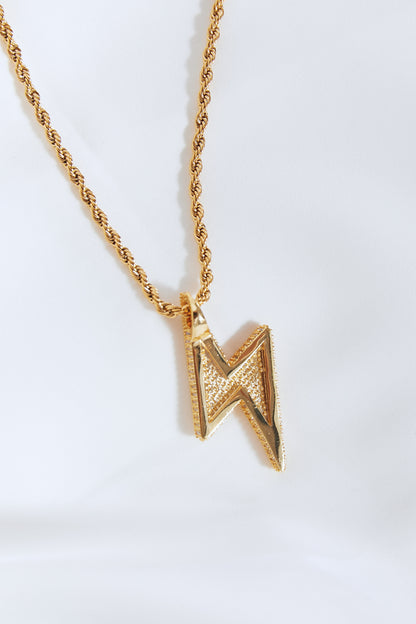 Brass Lightning Pendant Women Necklace