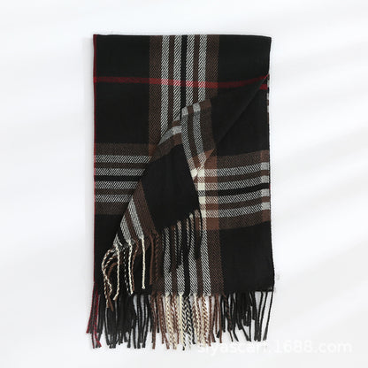 Fashion Classic Plaid Cashmere Women Scarf