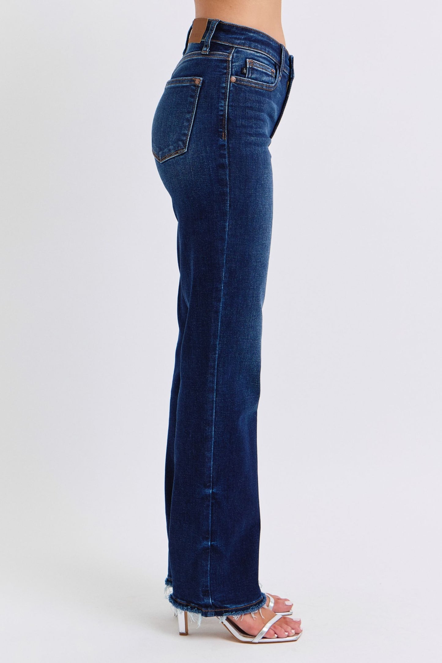 Judy Blue Full Size Raw Hem Straight Leg Women Jeans