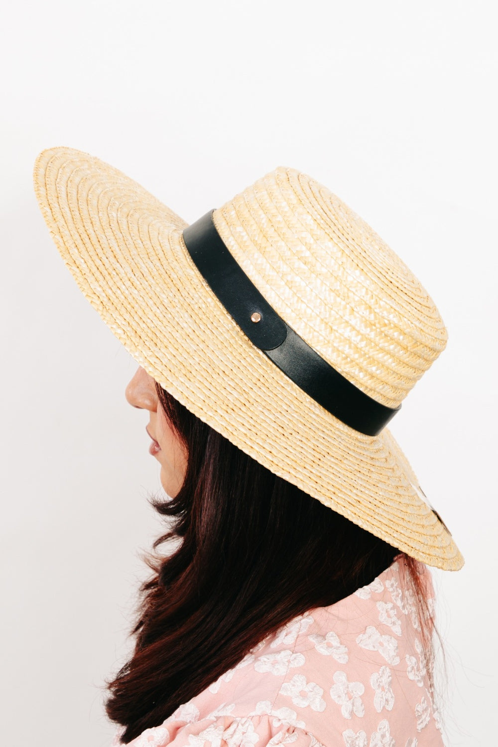 Fame Flat Brim Straw Weave Unisex Hat