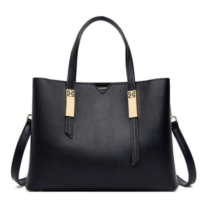 Fashion Cowhide Crossbody Middle-Aged Handbag