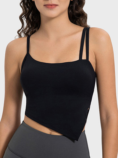 Millennia Slit Asymmetrical Neck Active Women Cami