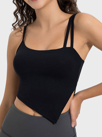 Millennia Slit Asymmetrical Neck Active Women Cami