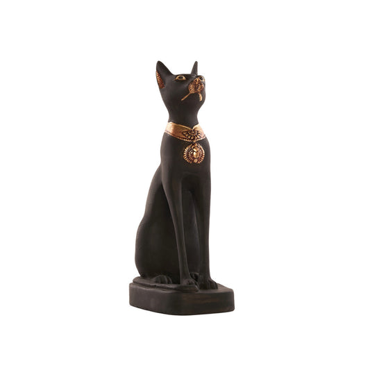 Ancient Egyptian Black And Gold Goddess Bastet Cat  Height (27 cm / 10.8 in) - Zara-Craft