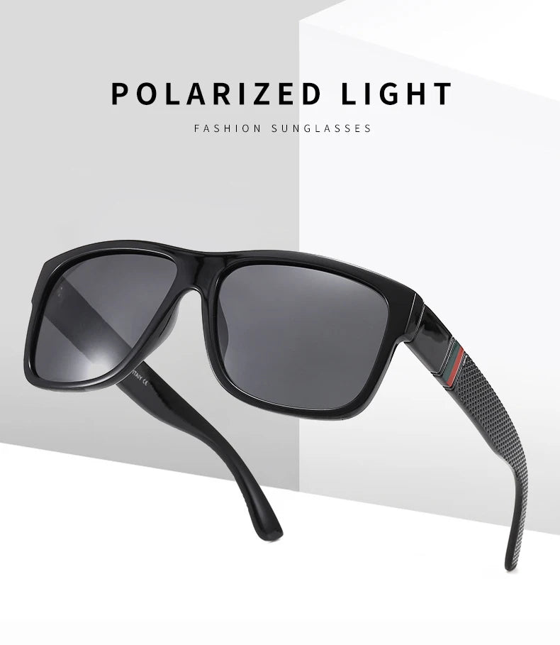 Fashion Square Polarized Sunglasses Men Vintage Plastic Male Sun Glasses Women Stylish Black Sport Shades UV400