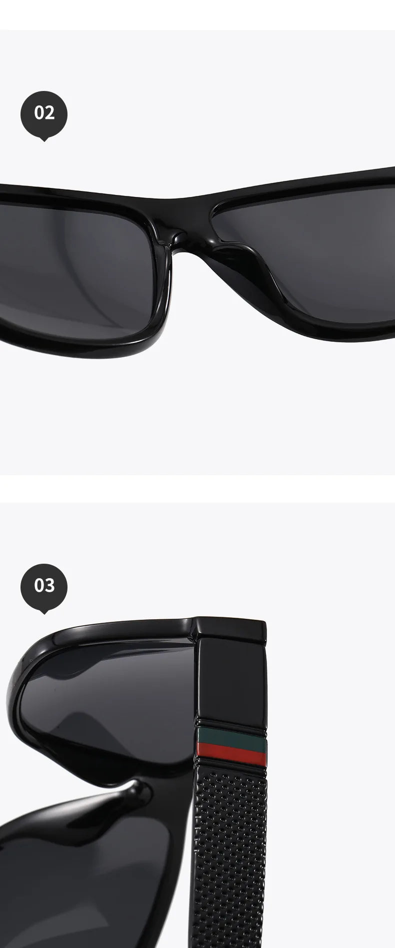 Fashion Square Polarized Sunglasses Men Vintage Plastic Male Sun Glasses Women Stylish Black Sport Shades UV400