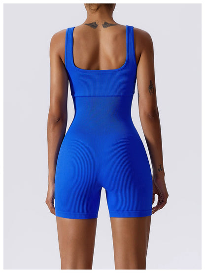 High Elastic Seamless Vest Women's Summer Jumpsuit with Chest Pad