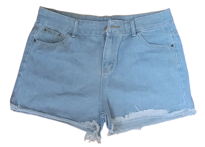 Women's Thin Denim Shorts with Raw Edges - Zara-Craft