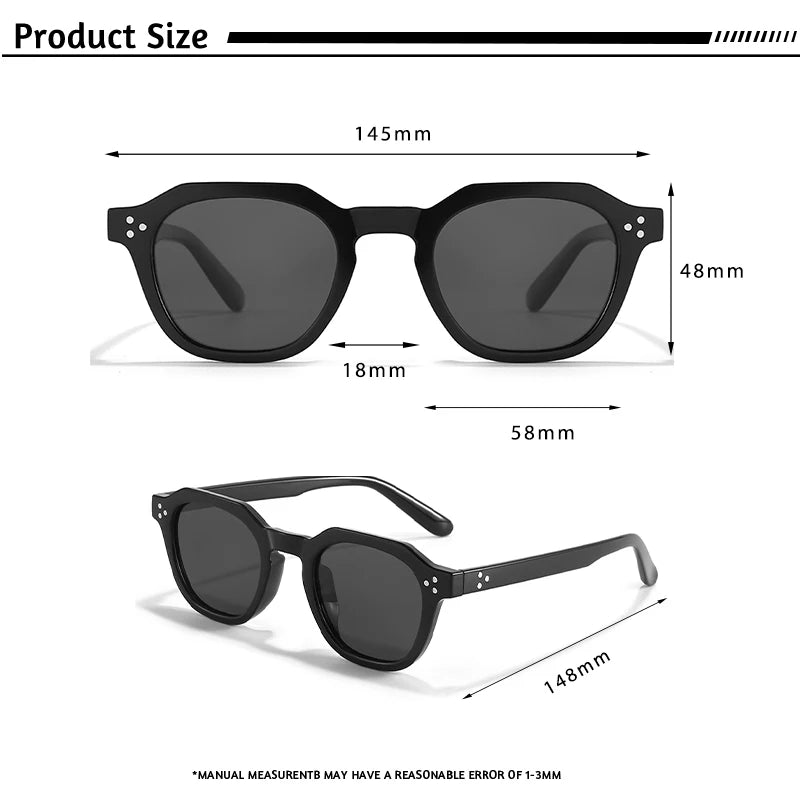 CATERSIDE Retro Polarized Sunglasses Men Ultralight TR90 Frame Polygon Women Sun Glasses Outdoor High Quality Travel  Eyewear