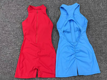 Short Sports Jumpsuit Sleeveless Gym Set Women Yoga Clothes Rompers Workout One-piece Suit Female Outdoor Recreation Bodysuits