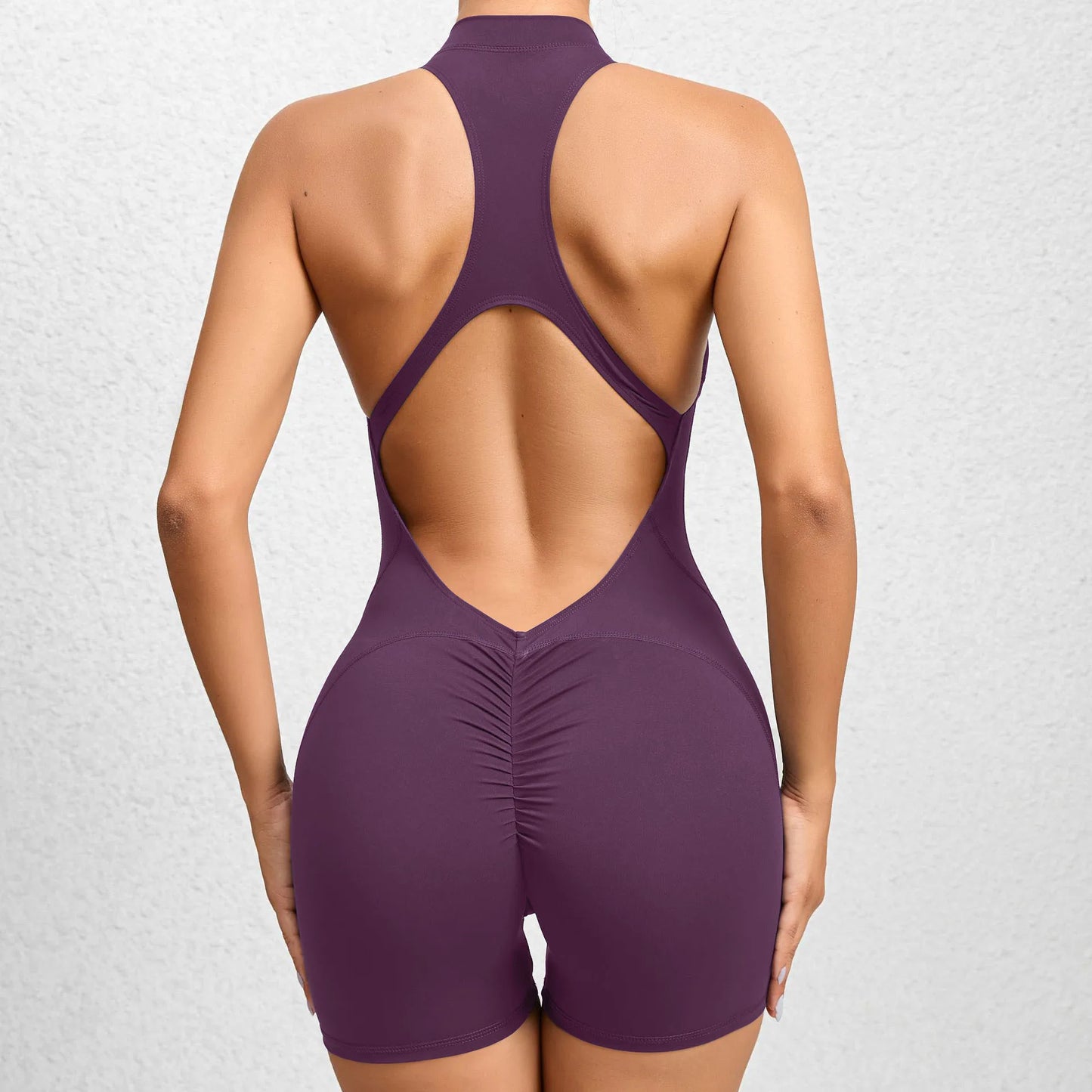 Gym Overalls Push Up Sports Jumpsuit Women Yoga Clothes Fitness Clothing Sportswear 2024 Tracksuit Mono Overol Mujer Purple XL