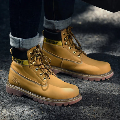 Genuine Leather Mens Women Winter Ankle Military Treking Snow Yellow Designer Tactical Boots Outdoor for Men Work Shoes Sneakers