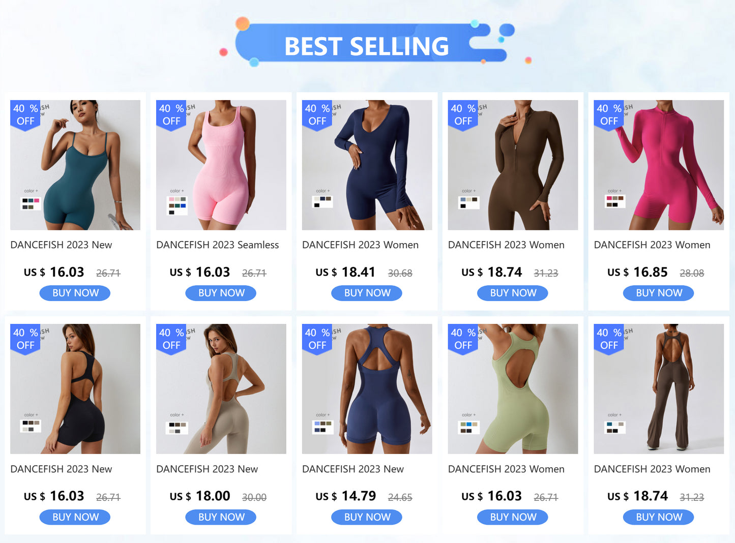 DANCEFISH New Women Beautiful Back Sleeveless Shorts Sets Elegance U Collar Dancewear Workout Gym Aerial Yoga Jumpsuits