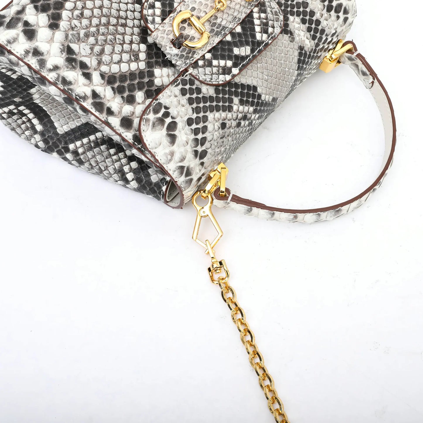 New Designer Snake Skin Women Handbag Fashion Genuine Leather Lady Chain Bag Size 22 High Grade Shoulder Crossbody Bag