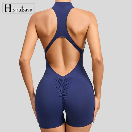 Short Sports Jumpsuit Sleeveless Gym Set Women Yoga Clothes Rompers Workout One-piece Suit Female Outdoor Recreation Bodysuits