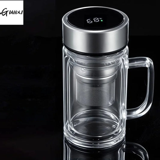 GIANXI Transparent Glass Cups Portable Handle Coffee Mug Home And Kitchen Drink Items Tea Cup Glassware