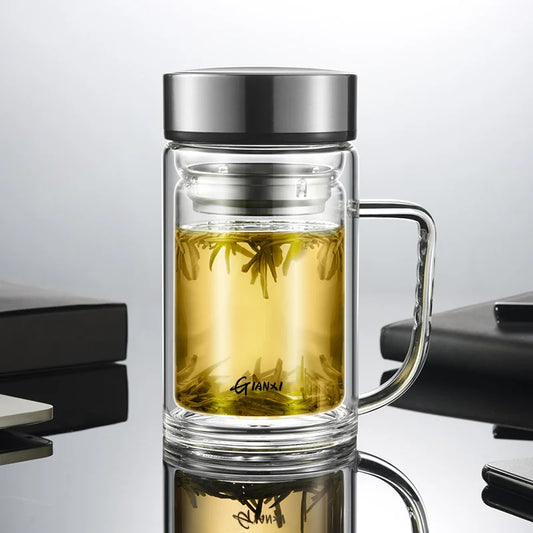 GIANXI Double Layer Thickened Heat-Resistant Glass  Glass Mug Tea Mugs Cup For Tea Vacuum Anti Scalding High Boron Silicon