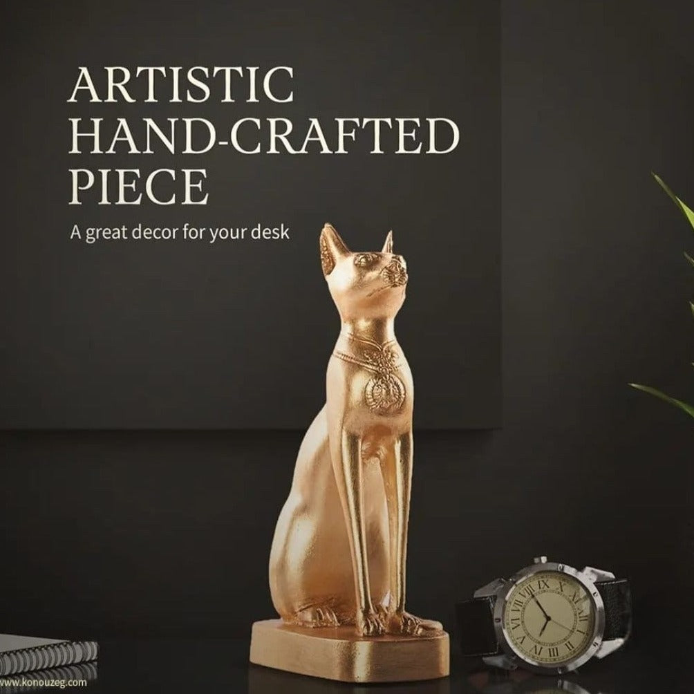 Ancient Egyptian Golden Goddess Bastet Cat (Height = 27 cm/ 10.8 in ) - Zara-Craft