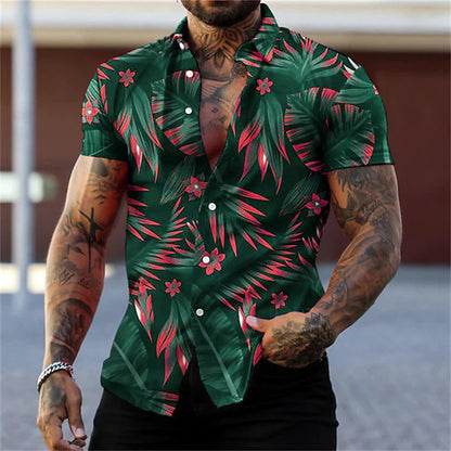 Fashion Leaf Printed Men's Shirt