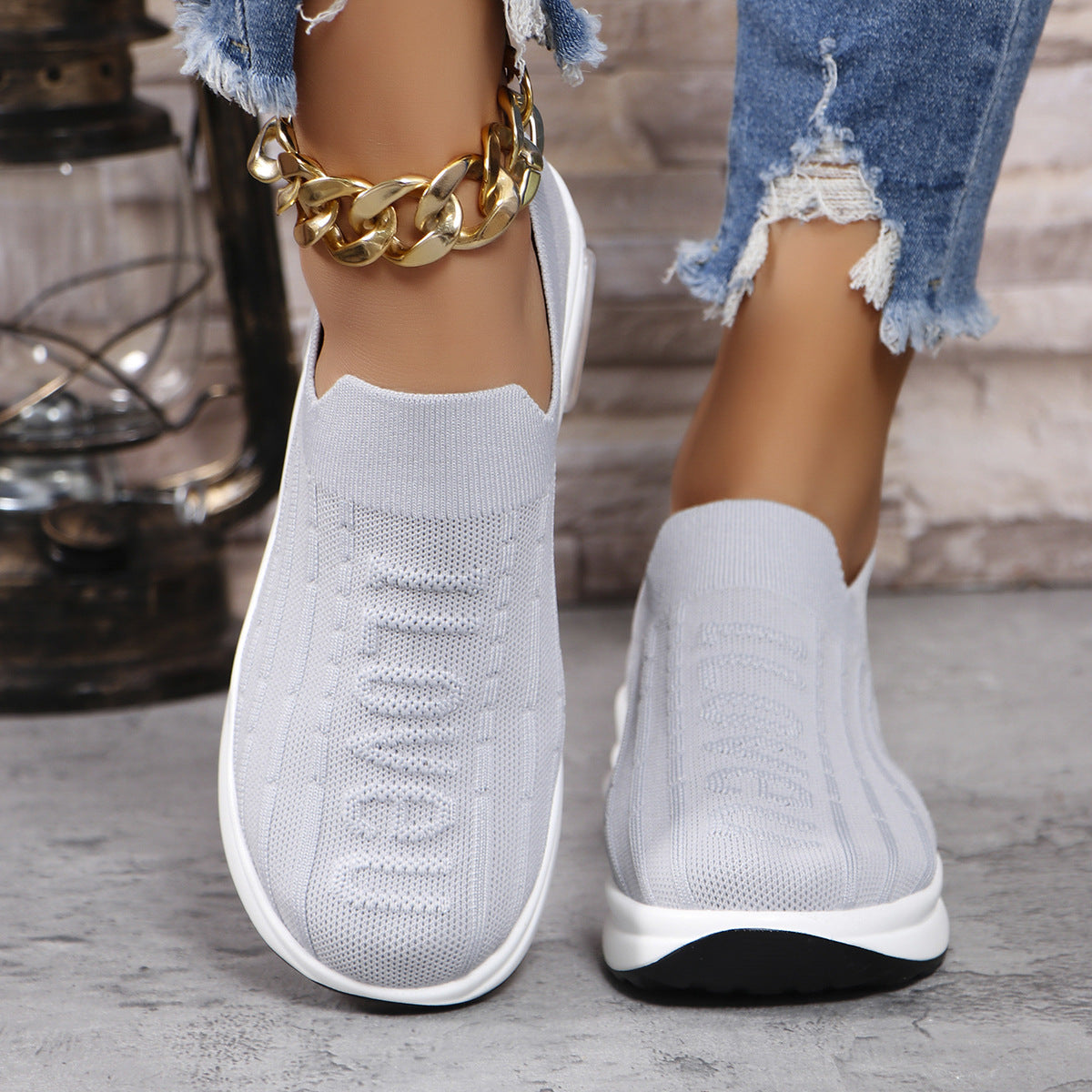 Round Toe Mesh Women Loafers