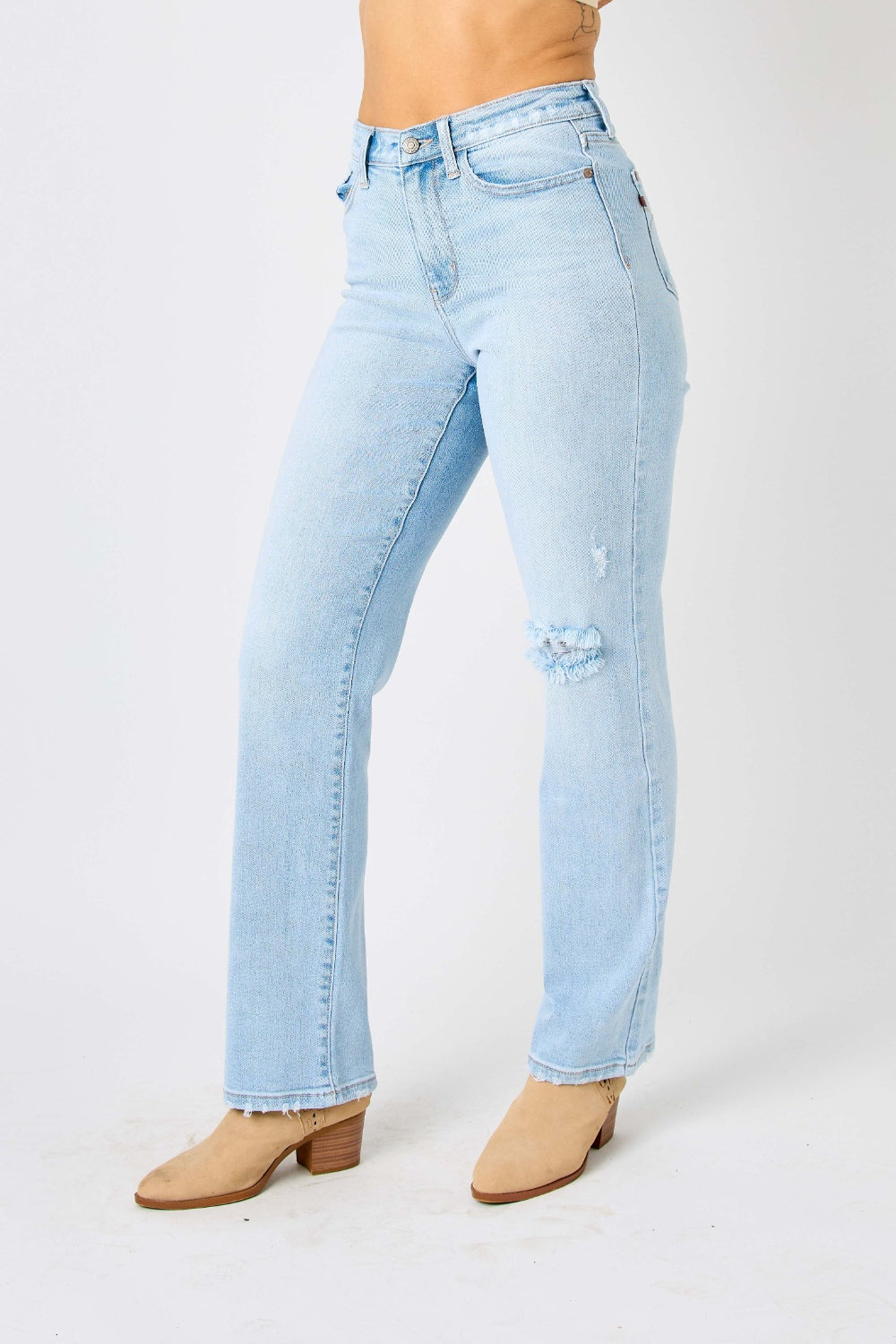 Judy Blue Full Size High Waist Distressed Straight Women Jeans