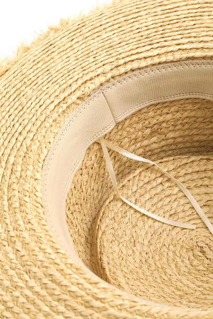 Fame Cutout Woven Straw Unisex Hat