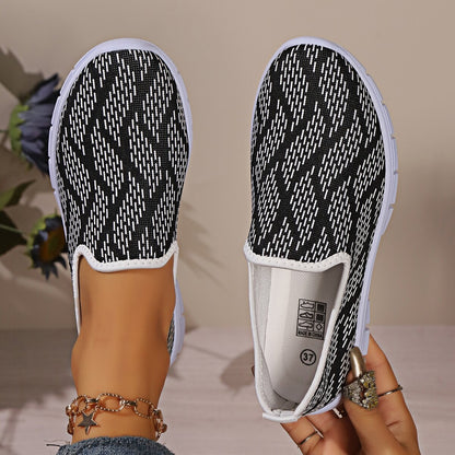 Round Toe Flat Sneakers Women Slip-Ons