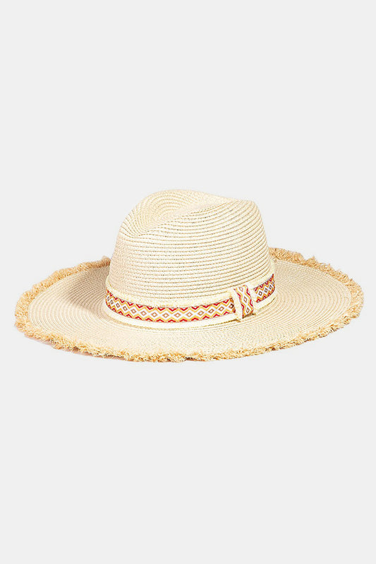 Fame Geometric Raw Hem Women Hat