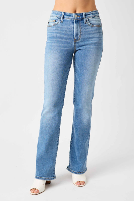 Judy Blue Full Size Mid-Rise Waist Straight Women Jeans