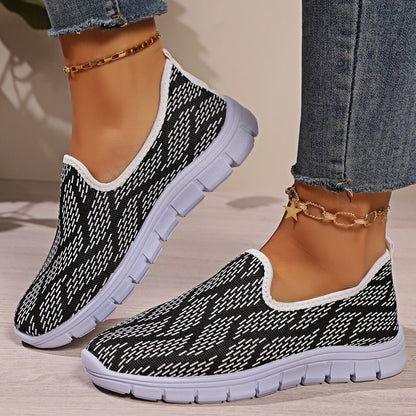 Round Toe Flat Sneakers Women Slip-Ons