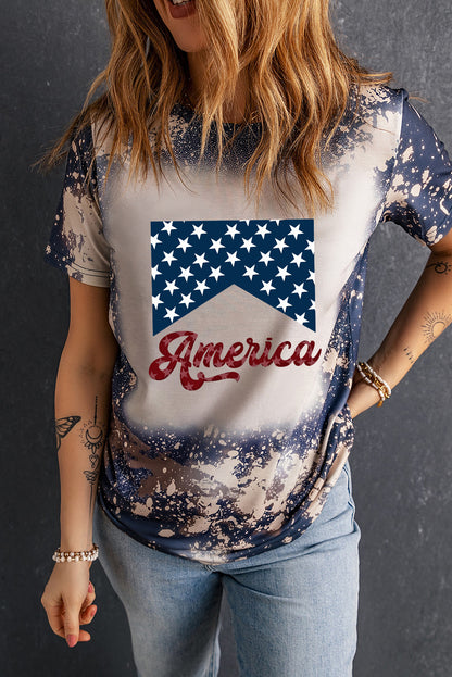 AMERICA Round Neck Short Sleeve Women T-Shirt